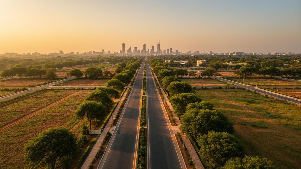 Aerial view of Hyderabad growth corridor